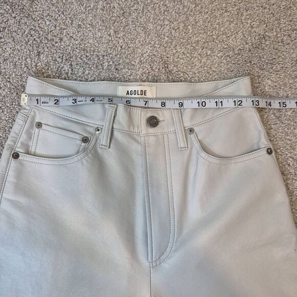 New Agolde Pants Recycled Leather High Rise Size 24 - Picture 5 of 10